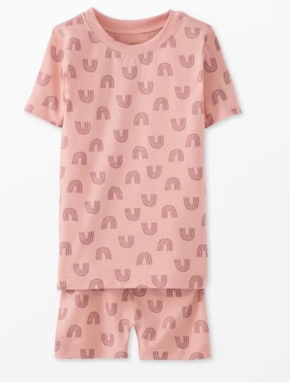 Hanna Andersson HannaSoft Blush Pink Rainbow PJs‎ Short Johns 110cm (5)